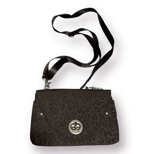 Baggallini Women's Crossbody Bag Travel‎ Handbag Brown Leopard Print Design